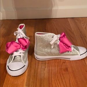 JoJo Siwa silver sparkly high tops